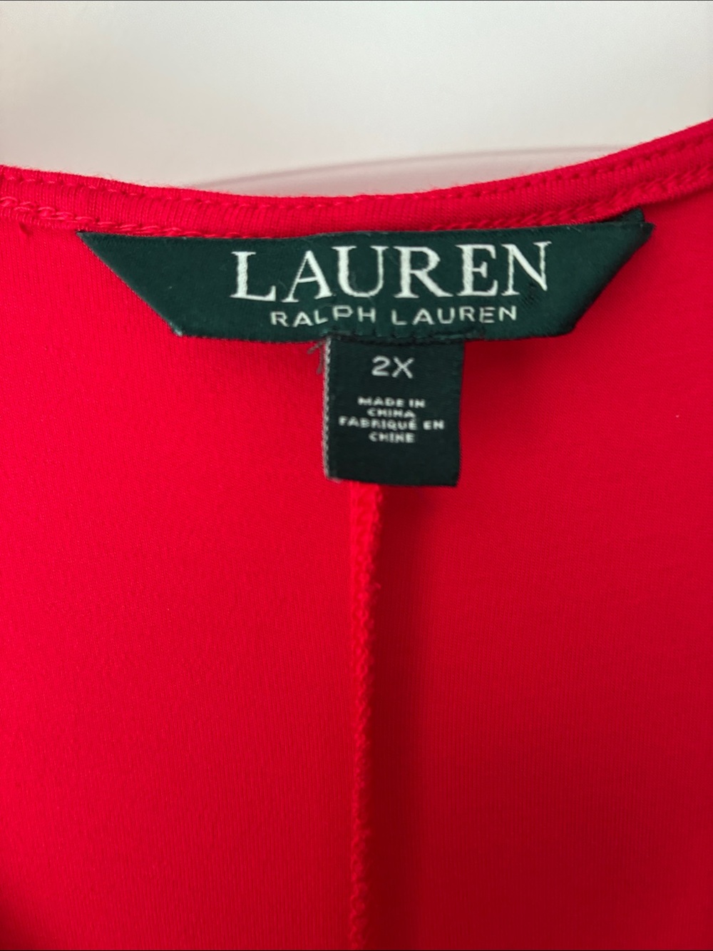 Ralph Lauren Bold Red Sleeveless V-Neck Shift Dress - Picture 2 of 5